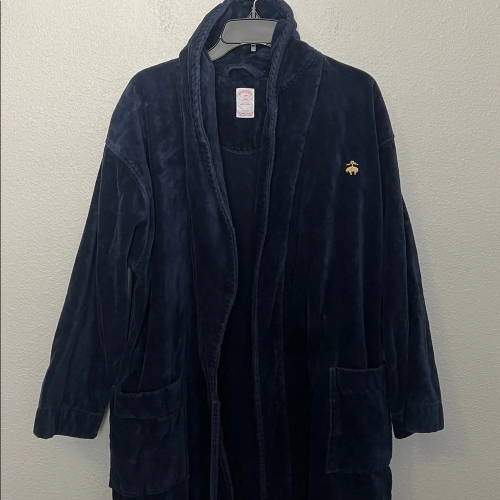 Brooks Brothers Cotton Corduroy Robe Blue Size S/M *Missing Belt